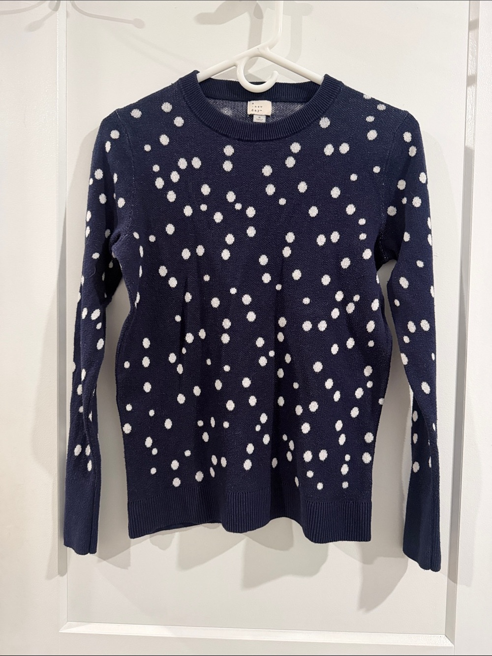 A New Day/Target Polka Dot Crewneck Sweater - Navy & White